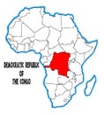 Democratic Republic of the Congo Africa Map