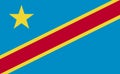 Democratic Republic of the Congo national flag in exact proportions - Vector