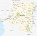 Democratic republic of the congo road vector map Kopie