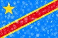 Democratic Republic of the Congo winter snowflakes flag