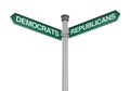 Democrats Republicans Direction Sign