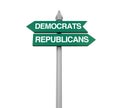 Democrats Republicans Direction Sign