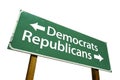 Democrats, Republicans - road-sign.