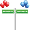 Democrats Republicans Street Sign Balloons Royalty Free Stock Photo