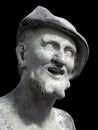 Democritus sculpture on a black background Royalty Free Stock Photo