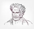 Democritus vector sketch portrait isolated Royalty Free Stock Photo