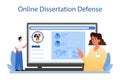 Demographer online service or platform. Scientist studying population