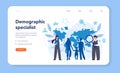 Demographer web banner or landing page. Scientist studying Royalty Free Stock Photo