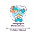 Demographic developments concept icon Royalty Free Stock Photo