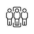 Black line icon for Demographic, analytical and population