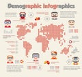 Demographic infographic with people Royalty Free Stock Photo