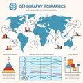 Demographic infographics vector template