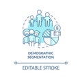 Demographic segmentation blue concept icon