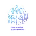 Demographic segmentation blue gradient concept icon