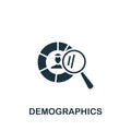 Demographics icon. Monochrome simple sign from election collection. Demographics icon for logo, templates, web design