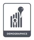 demographics icon in trendy design style. demographics icon isolated on white background. demographics vector icon simple and