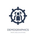 Demographics icon. Trendy flat vector Demographics icon on white