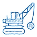 Demolish Machine doodle icon hand drawn illustration