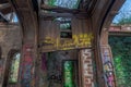 Demolished abandoned building with graffiti walls in Bordeaux, France