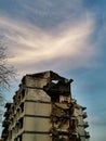 Demolished apartment in the sunset, wuhan city