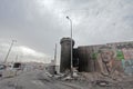 Demolished checkpoint in Palestine Ramallah Royalty Free Stock Photo