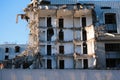 Demolished destructed building ruins. Royalty Free Stock Photo