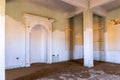 Demolished old mosque interior with qibla wall - mihrab niche in ghost village Al Madam in Sharjah, United Arab Emirates