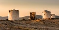 Old Windmills in Bodrum at dusk Royalty Free Stock Photo