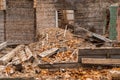 Demolished old wooden house
