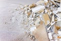 Demolished plasterboard wall - image with copy space Royalty Free Stock Photo