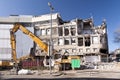 Demolishing building