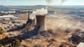 The demolition of a coal power plant marks a step towards a greener future and cleaner air for the surrounding community Royalty Free Stock Photo