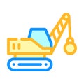 Demolition crane color icon vector isolated illustration