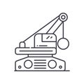 Demolition crane concept icon, linear isolated illustration, thin line vector, web design sign, outline concept symbol Royalty Free Stock Photo