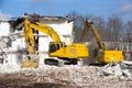 Demolition crane dismantling Royalty Free Stock Photo