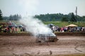 A demolition derby at a state fair in minnesota