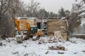 Demolition of dilapidated houses on Komsomolskaya Street. NOVEMBER 2016 - OBNINSK, RUSSIA