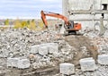 Demolition and dismantling of the remnants of the large industrial enterprise Royalty Free Stock Photo