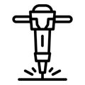 Demolition drilling machine icon, outline style Royalty Free Stock Photo