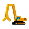 Demolition excavator minimalistic icon