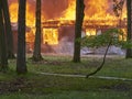 Demolition house fire for firemen.