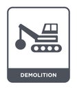 demolition icon in trendy design style. demolition icon isolated on white background. demolition vector icon simple and modern Royalty Free Stock Photo