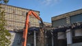 Demolition of the Istropolis House of Culture, with marble tiles donated by Fidel Castro during communist Czechoslovakia