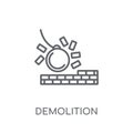 Demolition linear icon. Modern outline Demolition logo concept o