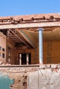 Demolition of an old building Royalty Free Stock Photo