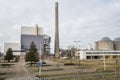 Demolition of Vattenfalls last coal-fired power plant in the Netherlands, Centrale Hemweg outside Amsterdam Royalty Free Stock Photo