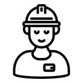 Demolition worker icon, outline style