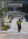 Demolition works of an antique building in Mallorca vertical