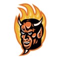 Demon Devil Horns Fire Retro