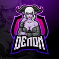 Demon girl esport logo mascoit design